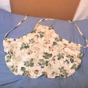 Handmade cream adult floral apron